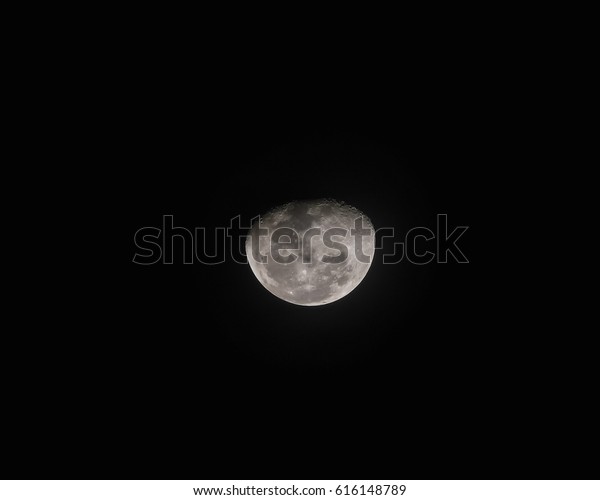 Half Moon\
Background. The Moon. Moon on clear\
night