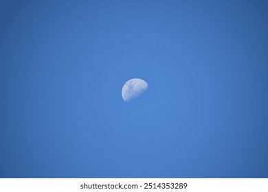 Half Moon, clear blue sky during the evening. - Powered by Shutterstock