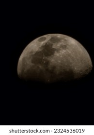 half moon in the night