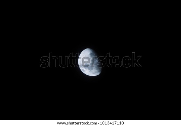 Half Moon , Quarter\
Moon Over Night Sky
