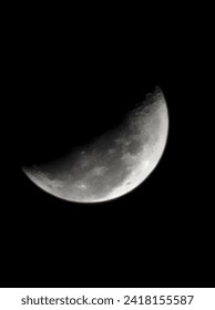 half of the moon shown