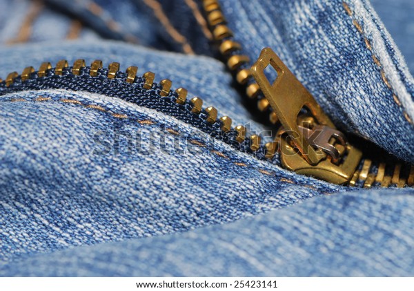 Half Open Zipper Blue Jeans Stock Photo (Edit Now) 25423141
