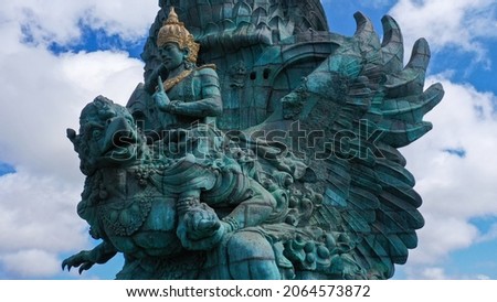 half part of the large statue of Garuda Wisnu Kencana with a height of 121 meters located in Ungasan Bali.