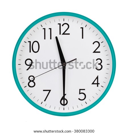 Half Past Eleven On Round Clock Stock Photo (Edit Now) 380083300 ...