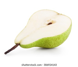 Half of pear isolated on white background. Clipping Path - Shutterstock ID 306924143