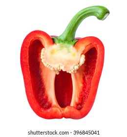 Half Of Red Sweet Bell Pepper