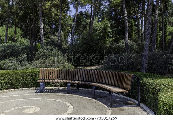 Half Round Curved Crescent Shaped Bench Stock Photo Edit Now