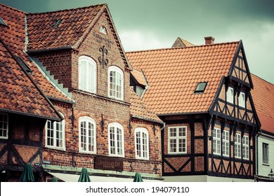 half timbered traditional house in ribe denmark