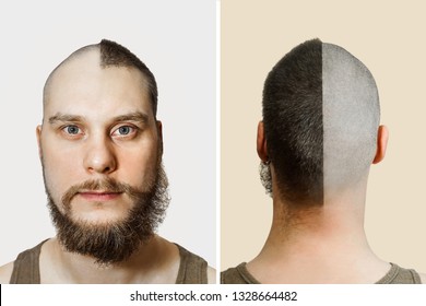 Half Bald Head Images Stock Photos Vectors Shutterstock