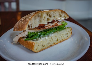 Half Turkey Sandwich On French Brioche Stock Photo 1151766056 ...