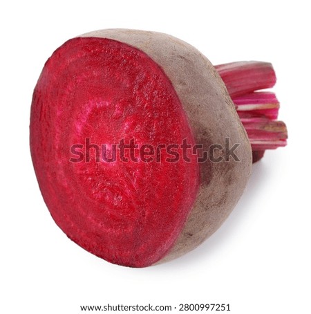 Half of young beet isolated on white