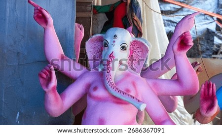 Half-Finished Ganesha Statue as Part of Durga Puja Murti
