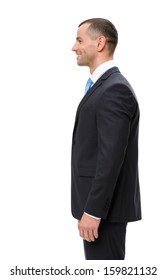 Half-length Profile Of Business Man, Isolated. Concept Of Leadership And Success