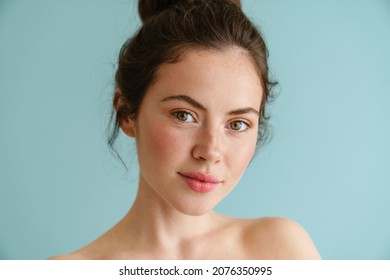 Halfnaked Brunette Woman Posing Looking Camera Stock Photo Shutterstock