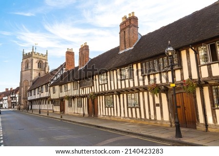 Half-timbered house in Stratford upon Avon in a summer day, England, United Kingdom