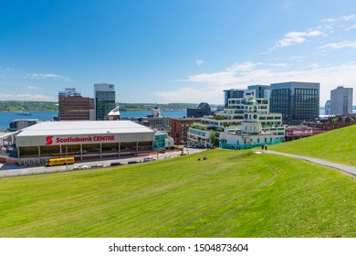 Halifax, Canada - June 19, 2019: Scotiabank Centre And Skyline Of Downtown Halifax, Nova Scotia, Canada From The Citadel