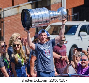 Halifax, Nova Scotia, Canada. August 20th, 2022. Nathan MacKinnon Of The Stanley Cup Winning Colorado Avalanche Brings The Cup For A Parade To Halifax To The Joy Of Local Fans