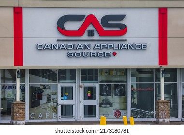 HALIFAX, NOVA SCOTIA, CANADA - JUNE 2022 - Canadian Appliance Source store front. Canadian chain of retail store offers wide range of electronics, televisions, refrigerators, cooktops, washers etc.