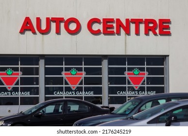 HALIFAX, NOVA SCOTIA, CANADA - JUNE 2022 - Canadian Tire Store Front. Auto Centre, Parts And Service Entrance