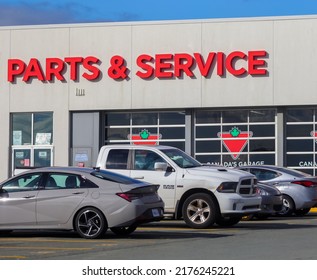 HALIFAX, NOVA SCOTIA, CANADA - JUNE 2022 - Canadian Tire Store Front. Auto Centre, Parts And Service Entrance