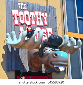 HALIFAX NOVA SCOTIA CANADA JUNE 3 2014: Sign Of Toothy Moose Is Mike Smith's (of Trailer Park Boys Fame) Third Bar And This One Features Live Music And Dancing Five Nights A Week.