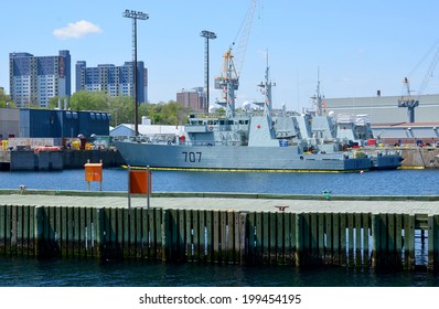 HALIFAX NOVA SCOTIA JUNE 5: Royal Canadian Navy Ships In Halifax. Nova Scotia, Canada, June 5, 2014