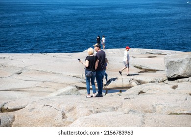 Halifax Regional Municipality, NS, Canada - May 14, 2022: Peggy’s Cove In A Sunny Day