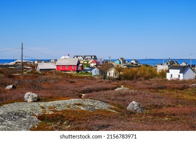 Halifax Regional Municipality, NS, Canada - May 14, 2022: Peggy’s Cove In A Sunny Day