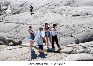 Halifax Regional Municipality, NS, Canada - May 14, 2022: Peggy’s Cove In A Sunny Day