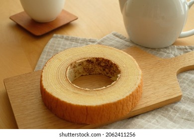 hall baumkuchen on wooden board - Shutterstock ID 2062411256