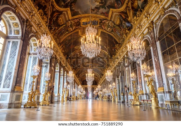 Hall Mirrors Palace Versailles France September Stockfoto