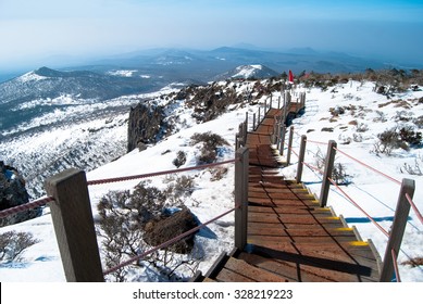 Hallasan Mountain At Jeju Island Korea  In Winter