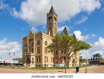 HALLETSVILLE, TEXAS - JUNE 11 2017: Lavaca County Courthouse