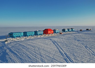 Halley VI research station after raised.