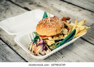 Halloumi Burger With French Fries