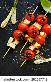 Halloumi Cheese And Cherry Tomato Skewers