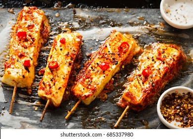 Halloumi Skewers With Chilli 