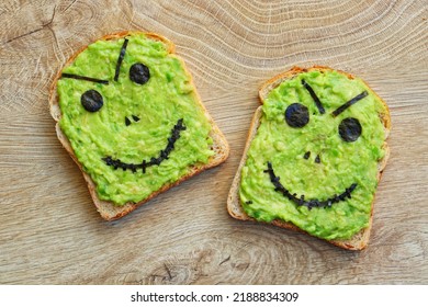 Halloween Avocado Toast Made Toastavocado Seaweed Stock Photo ...