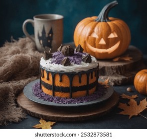 Halloween cake. Festive cake. Ghost cake. - Powered by Shutterstock