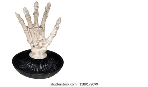 Halloween Candy Bowl With Skeleton Hand Reaching Up