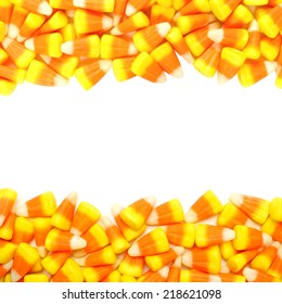 Halloween Candy Corn Double Border Over White