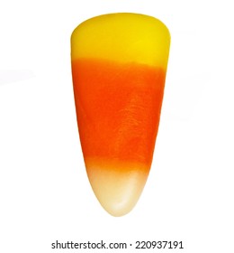 Halloween Candy Corn Isolated. Closeup