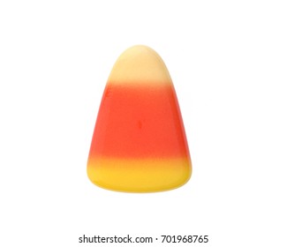 Halloween Candy Corn Over White Background