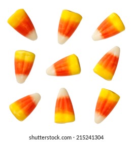 Halloween Candy Corns Isolated On White Background