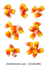 Halloween Candy Corns Isolated On White Background