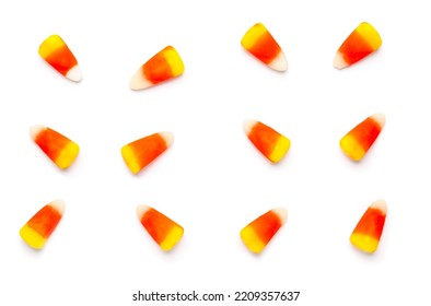 Halloween Candy Corns On White Background