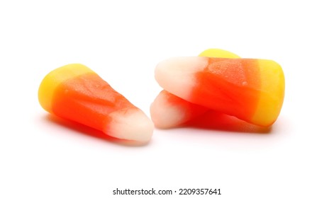 Halloween Candy Corns On White Background