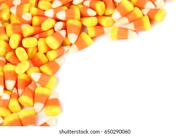 Halloween Candy Corns On White Background