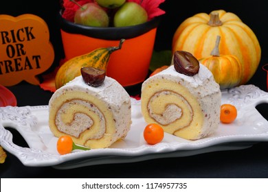 Halloween Chestnut Roll Cake