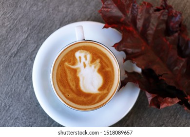 halloween coffee drawn with a ghost motif - Powered by Shutterstock